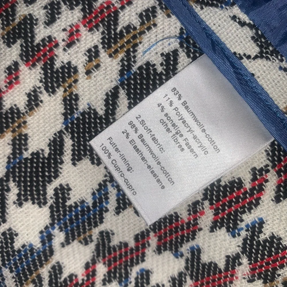Akris Punto denim trim houndstooth Jacquard collarless Jacket 8 - Picture 9 of 11